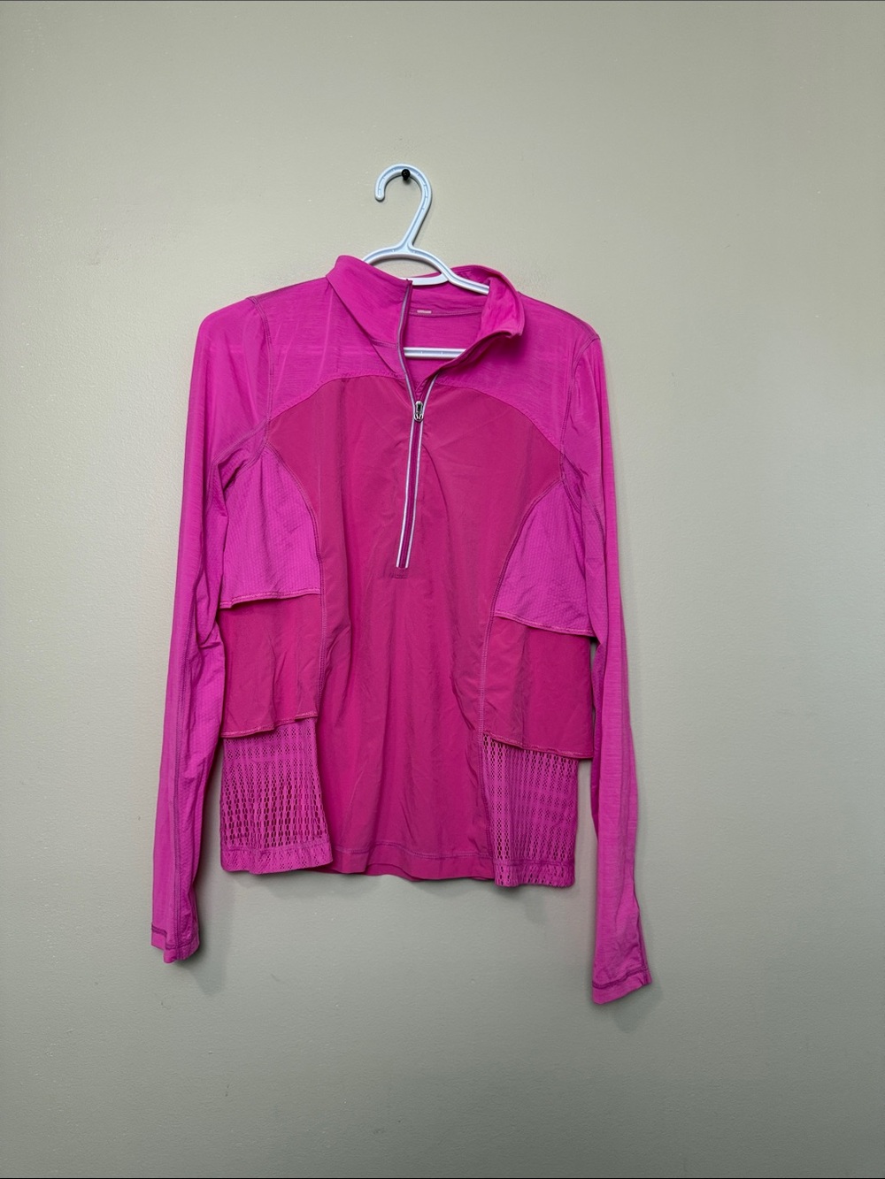 Lululemon Hot Pink Quarter-Zip Athletic Top size 8-10